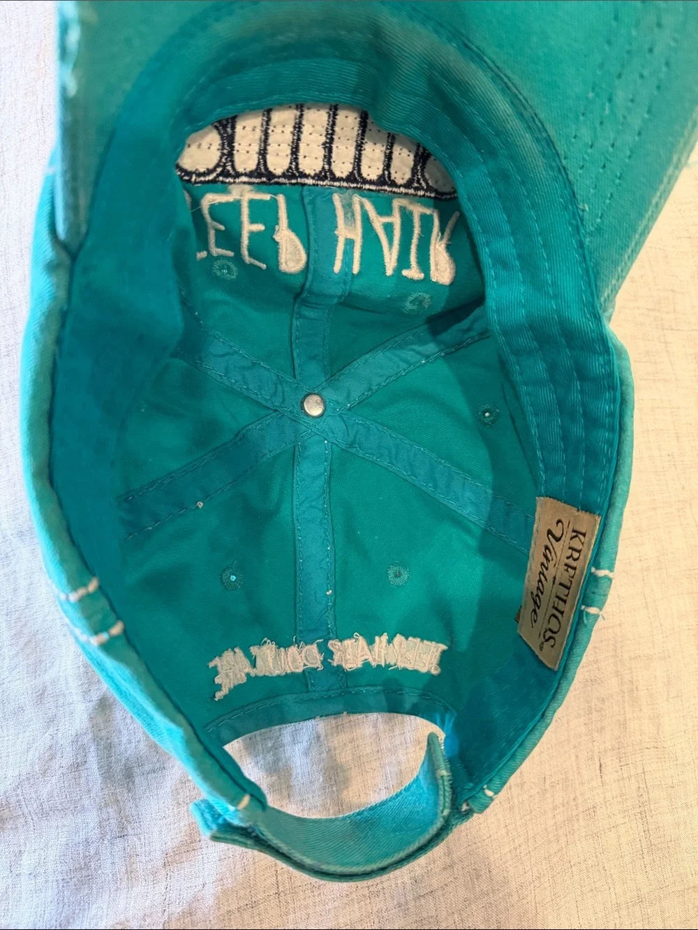 KBETHOS Teal Embroidered 'Jeep Hair' Glitter Grill Baseball Cap